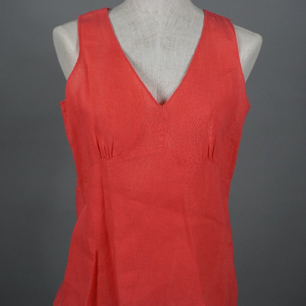 Talbots Peach Linen V neck Tank Top Medium